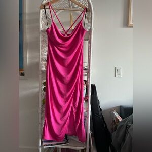 Flattering Pink Midi Dress with slit